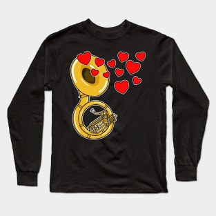 Valentines Sousaphone Teacher Sousaphonist Brass Player Musician Long Sleeve T-Shirt